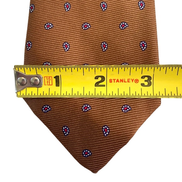 POLO RALPH LAUREN MEN’S VINTAGE BROWN SILK TIE, MADE IN ENGLAND - Picture 11 of 11